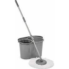Premini Paslanmaz Çelik Saplı Mikrofiber Döner Mop Seti, Pratik Temizlik Seti