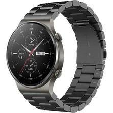 Kreton Huawei Watch Gt2 Pro ile Uyumlu Kordon Klasik Baklava Model Paslanmaz Çelik Metal Kayış