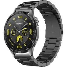 Kreton Huawei Watch Gt4 46MM ile Uyumlu Kordon Klasik Baklava Model Paslanmaz Çelik Metal Kayış