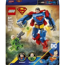 Dc Superman Robotu, Lex Luthor’a Karşı 76302-6 Yaş ve Üzeri Süper Kahraman Sevenler Için Yaratıcı Oyuncak Yapım Seti, Doğum Günü Hediyesi (120 Parça)