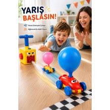 NeUygun Balonlu Yarış Arabası Oyuncağı Power Balloon Car Hava Gücüyle Çalışan Eğitici Oyuncak Araba Seti 2 Araç 8 Balon