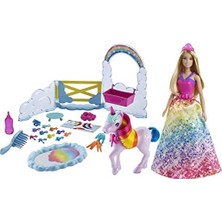 Dreamtopia Bebek ve Tek Boynuzlu At, Renk Değiştiren Tuvaletiyle Tek Boynuzlu At ve 18 Aksesuar, 3-7 Yaş GTG01