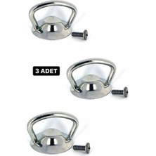 Doğuş Mutfak Metal Lüx Cam Kapak Tepesi 3 Adet Sağlıklı Paslanmaz Krom Renkli Kulp
