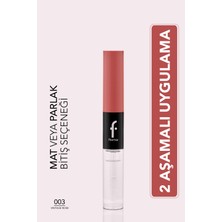 Flormar Duoglam Yüksek Pigmentli Kremsi Likit Ruj & Ultra Kalıcı Dudak Parlatıcısı - 003 Vintage Rose