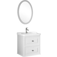 Kale Mıro 65  cm Set (Lavabo Dolabı+Ayna) Mat Beyaz