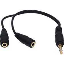 Powermaster Kulaklık Çoklayıcı 3.5 mm Erkek/2 Stereo Dişi 15 cm Y Kablo