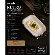 Bonna Retro Gourmet Dikdörtgen Kayık Tabak 12×8.5 Cm