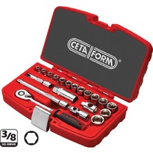 Ceta Form C10-20Ph2 20 Parça 3/8” 6 Köşe Lokma Takımı (Plastik Kutu)