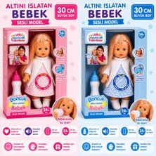 Oyuncak Fabrikası 30 cm Altını Islatan Bebek Sesli Biberonlu Gerçekçi Oyuncak Bebek 24 Ay+