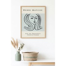 Huhuli Doğal Ahşap Çerçeveli Minimalist Kadın Portresi Tablo - Pastel Tonlar | HUHU1605