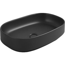 Newarc Colt Tezgah Üstü Lavabo Mat Siyah 55X35X15,5 cm