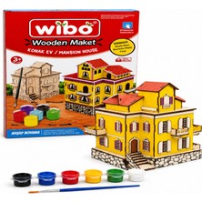 Wibo Art Ahşap Konak Ev Maketi Boyanabilir Kendin Yap Dıy Hobi ve Sanat Seti