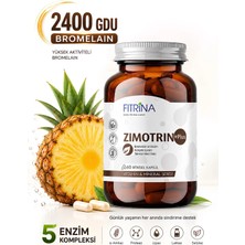 Fıtrina Zimotrin Plus Bromelain 2400 GDU Enzim Kompleksi İçeren Cam Şişe 60 Bitkisel Kapsül Takviye Edici Gıda