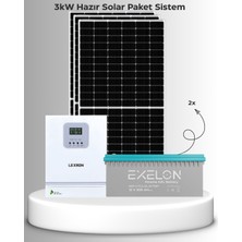 SB Solar 3kw Hazır Solar Paket | Buzdolabı + Küçük Ev Aletleri + Tv |(Montaj Ekipmanları Dahil)
