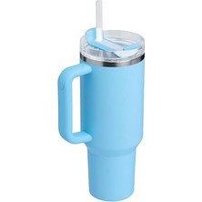 Pipetli Termos Bardak, 1.18 Litre, Açık Mavi (Powder Blue Crush)