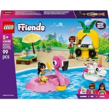 Tek Boynuzlu At ve Havuz Partisi 42658-5 Yaş ve Üzeri Kız ve Erkek Çocuklar Için 2 Mini Bebek ve 1 Kedi Figürü Içeren Yaratıcı Oyuncak Yapım Seti, Hediye Fikri (99 Parça)