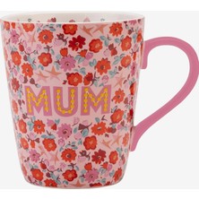 Cath Kidston Mum Çiçekli Pembe Stoneware Kupa 375 ml