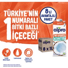 Alpro Şekersiz Hindistan Cevizi Sütü 8x1 L Vegan Laktozsuz Bitkisel Bazlı