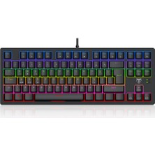 Kaia Life T-Dagger Balı, T-TGK311-BL, USB Kablolu, Türkçe Q,  Rainbow Backlight, Blue Mekanik Switch, 87 Tuşlu, Gaming Klavye