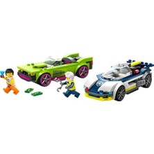 City Arabası ve Spor Araba Takibi 60415-6 Yaş ve Üzeri Çocuklar Için Minifigürü Içeren Yaratıcı Oyuncak Yapım Seti (213 Parça)