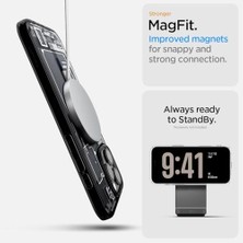 16 Pro Max ile Uyumlu Ince Magsafe Kılıf Ultra Hybrid Sararmaya Dayanıklı Duraclear™ Hava Kanalı Teknolojisi™ Askeri Sınıf Koruma Magfit Zero One Tasarım Kapak - ACS08004
