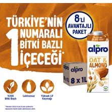 Alpro Yulaf Badem Sütü 8x1 L Vegan Laktozsuz Bitkisel Bazlı