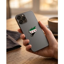 Zaytoon Suriye Haritası Içinde Bayrağı Telefon Sticker – 3D Metal Tasarım, Premium Kalite Arka Süs A300128