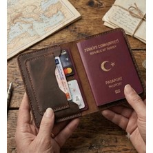 Parla Leather  Pasaport Cüzdan V3 Hakiki Gerçek Deri Pasaport Kılıfı Cüzdan Kartlık Kadın Erkek