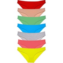 Royaleks 7 Adet Süper Eko Set Likralı Kadın Slip Külot Çok Renkli
