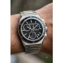 Quantum Silver Yuvarlak Kasa Erkek Kol Saati | 41.5 mm Kasa, Gümüş Çelik Kordon, Siyah Kadran