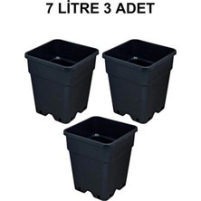 Empressco 7 Litre Plastik Kare Saksı Seti, Şık ve Dayanıklı, 3'lü Paket