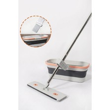 Premini Pratik Katlanabilir Temizlik Kovası ve Mikrofiber Mop Seti, Renkli ve Hafif
