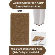 Svein #keçe Yapışkanlı Dikdörtgen Keçe 12X24 cm Kahve Mobilya Altı Zemin Koruyucu Çizik Önleyici Kesilebilir Masa Sandalye Dolap Sehpa Ayak Pedi Parke Laminat Seramik Sessiz Kaydırmaz Dayanıklı