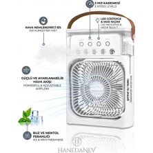 Hanedanev Buzlu Su Tanklı Buharlı Serinletici Fan Taşınabilir Mini Fan LED Işıklı Hava Soğutucu Vantilatör
