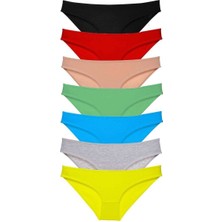 Royaleks 7 Adet Süper Eko Set Likralı Kadın Slip Külot Çok Renkli