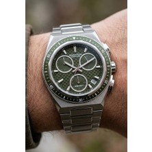 Quantum Erkek Kol Saati | 41.5 mm Paslanmaz Çelik Kasa, Koyu Yeşil Kadran, Safir Cam