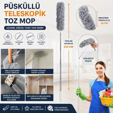 Premini Uzayabilen Teleskopik Mikrofiber Püsküllü Toz Alma Mopu, 210 cm