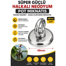 Hobialem 48 mm Halkalı Neodyum Pot Mıknatıs Süper Güçlü Fishing Magnet Kurtarma Mıknatısı