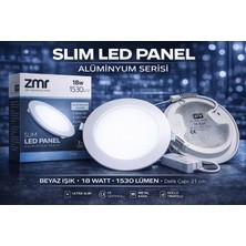Lumixa Enerji 18W Slim Panel LED Spot Beyaz Işık Iç Çap 17,5 cm Dış Çap 22 cm 1530 Lümen 2 Adet Beyaz 6500K