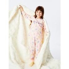 Lc Waikiki Yeni Sezon Bisiklet Yaka Baskılı Kız Çocuk Pijama Takımı