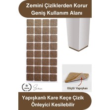Svein #keçe 30X30 mm Yapışkanlı Kare Keçe Mobilya Altı Zemin Koruyucu Kahverengi Çizilme Önleyici Gürültü Azaltıcı Masa Sandalye Dolap Ayak Pedi Dayanıklı Kaydırmaz Kesilebilir Ev Ofis Kullanımı
