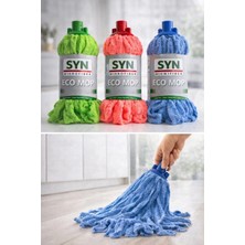 Premini 3'lü Renkli Mikrofiber Süper Emici Mop Başlığı Seti, Yüksek Nem Alma
