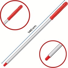 Premini Alüminyum Eloksallı Vidalı Sap, 140 Cm, Kırmızı, Dayanıklı ve Hafif