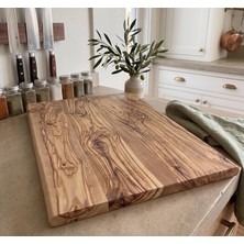 F&S WoodArt Zeytin Ağacı Büyük Boy Ahşap Kesme Sunum Et Ekmek Doğrama Tahtası