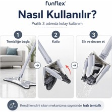 Premini Pratik Mikrofiber Sıkma Mekanizmalı Elde Temizlik Mopası