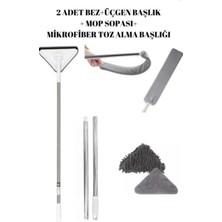 Premini Üçgen Cam Silme Mop ve Dip Köşe Mop Seti, Mikrofiber Toz Alma Başlı