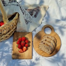 F&S WoodArt Meşe Ağacı Ahşap Kesme Sunum Et Ekmek Doğrama Tahtası 2'li