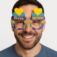 Nessi World Cupcake Temalı Doğum Günü Renkli Karton Happy Birthday Gözlüğü 6 Adet