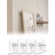 Omilife 4 Kancalı Duvar Askısı Yapışkanlı Vidalı Askı Renkli Plastik Malzeme 6x6 cm Ölçü