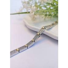 Halley Concept Vıp Işık Gold & Silver Zirkon Çelik Bileklik